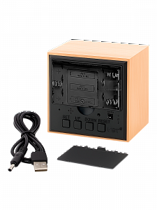 Часы электронные настольные, будильник и термометр от сети деревянные VST 869-1 Светлое дерево